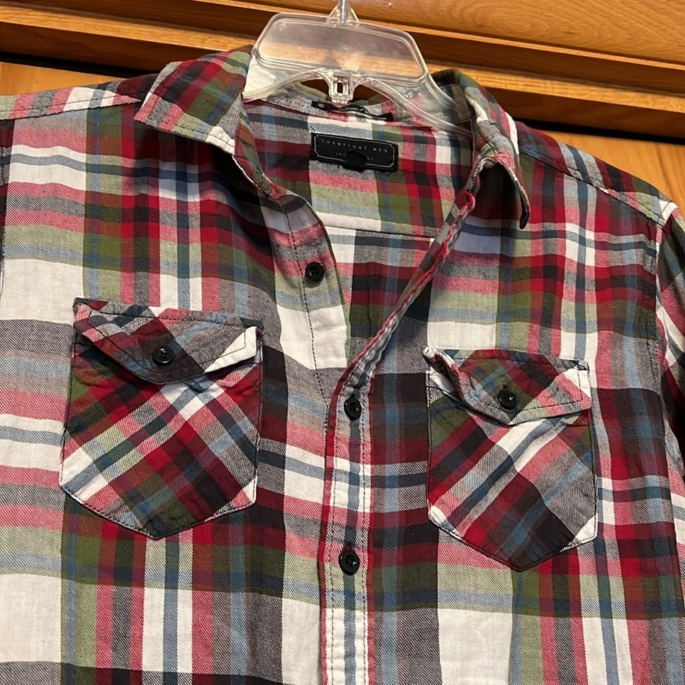 Twenty One Men Los Angeles Flannel Plaid Shirt Classic Fit Size Small